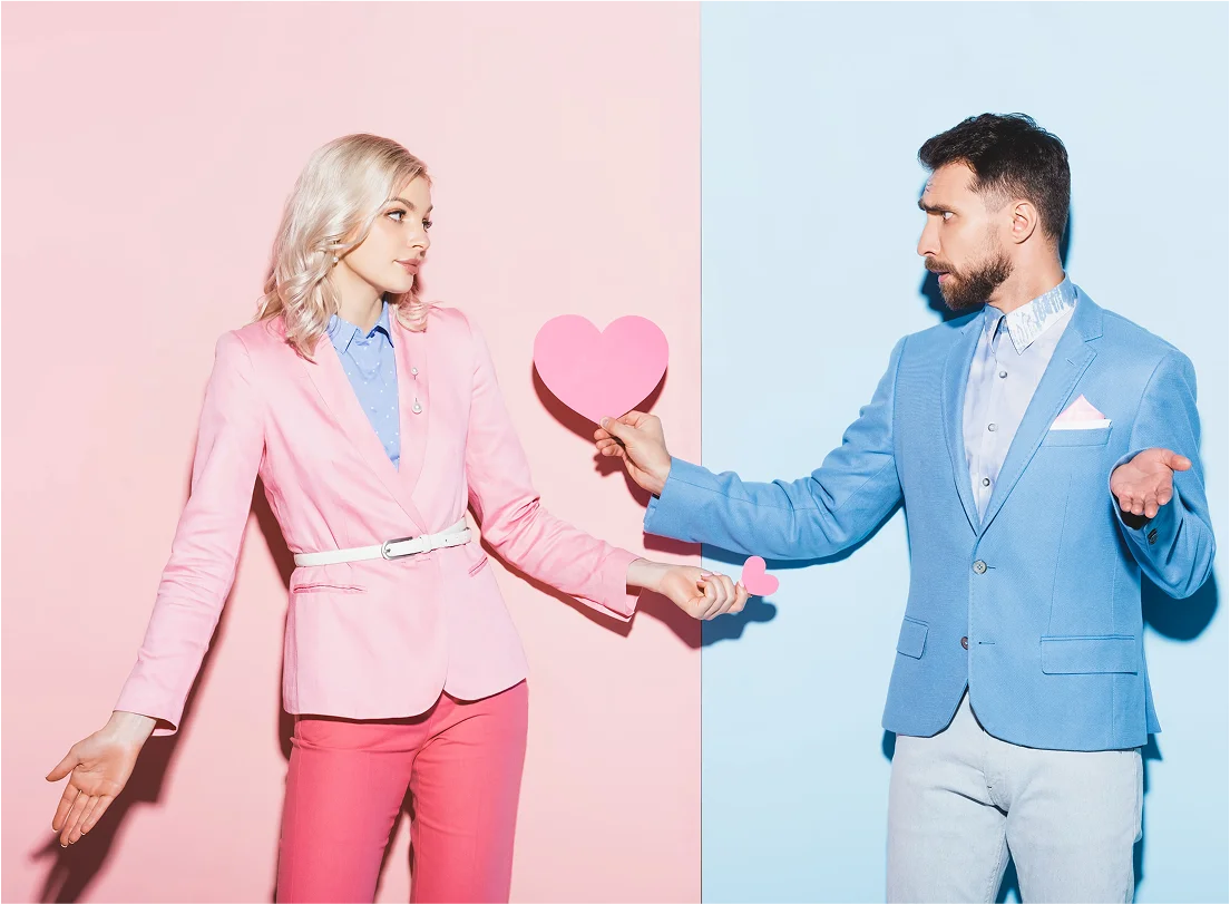 Illustration representing crush versus love comparison